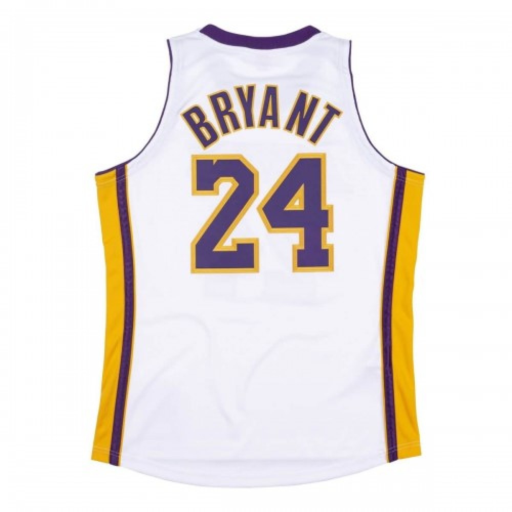 Men's Los Angeles Lakers Kobe Bryant #24 Throwback White 2009-10 Hardwood Classics Jersey-Pro Kit Vault | Brand New 26/27 Sports Jerseys